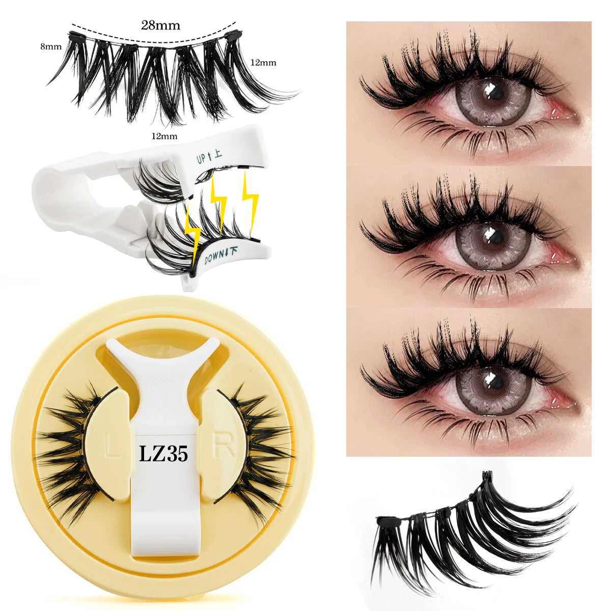 Faux Cils 1 Pair Magnetic Eyelashes Set Handmade Natural Curl False Eyelash with Tweezer Makeup Tools Magnetic Lashes for Sale